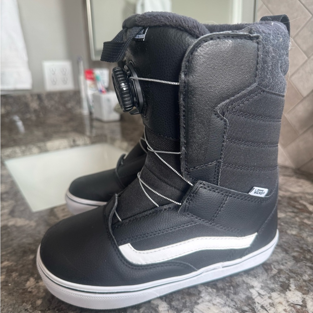 Vans Kids Black and White Winter Snowboard Boots